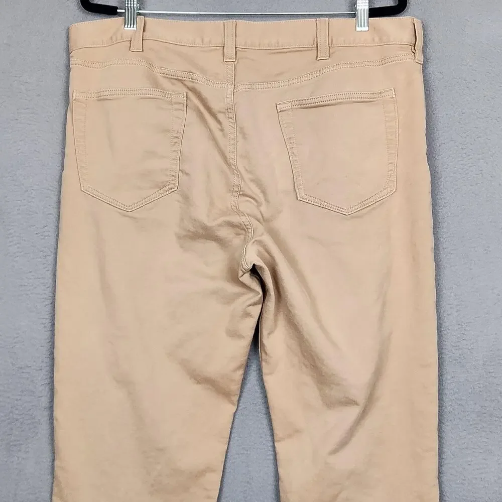Banana Republic Slim Traveler Jeans Mens 38x32 Beige Slim Straight Stretch Denim